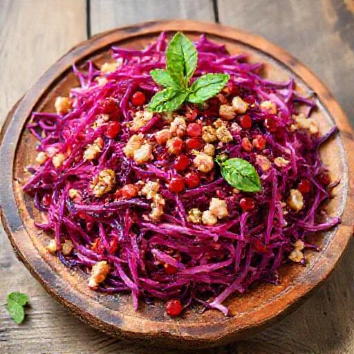 Nar ve Cevizli Mor Lahana Salatası