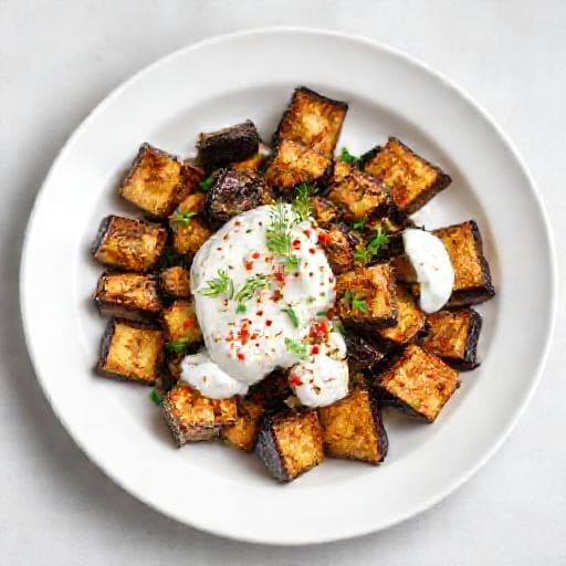 Hızlı Yoğurtlu Patlıcan Salatası (Tavada)