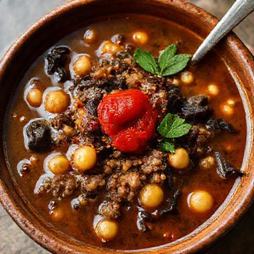 Kıymalı ve Nohutlu Karalahana Çorbası