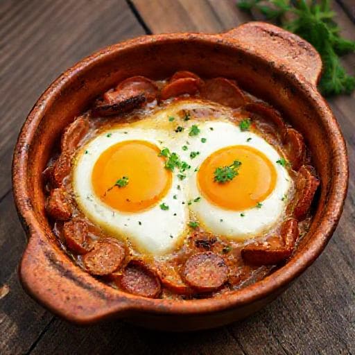 Klasik Fırında Yumurta (Sucuklu)