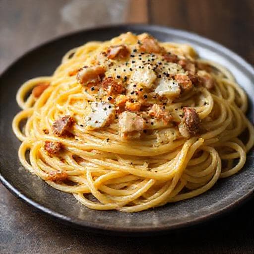 Spagetti Carbonara 'Gricia' Dokunuşuyla