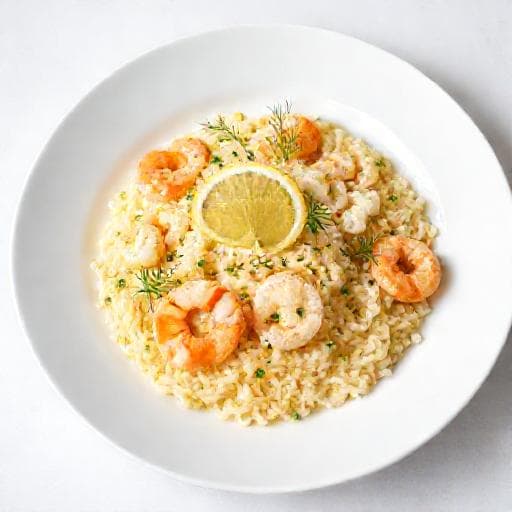 Limonlu ve Rezene Aromalı Deniz Mahsullü Risotto