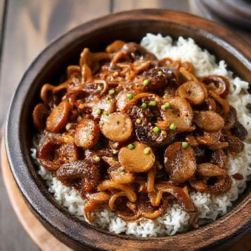 Soğanlı ve Mantarlı Bulgogi