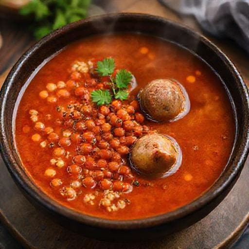 Mercimekli ve Köfteli Köme Çorbası