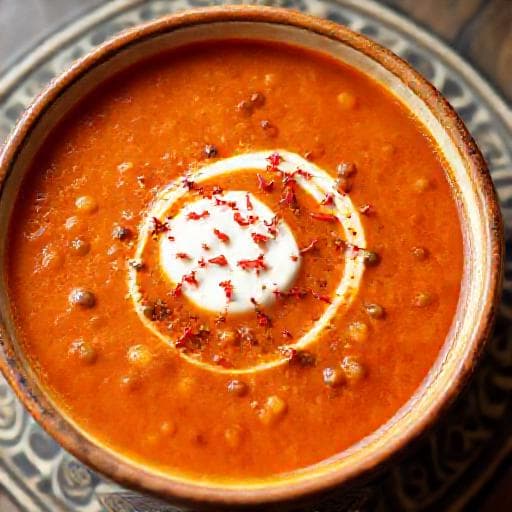 Közlenmiş Biber ve Mercimek Çorbası