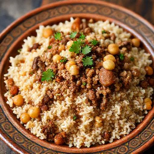 Kıymalı ve Nohutlu Mengen Pilavı