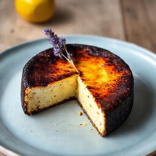 Baskijski Cheesecake s Limunom i Lavandom