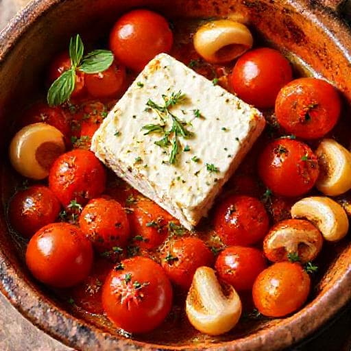 Класична запечена фета з помідорами