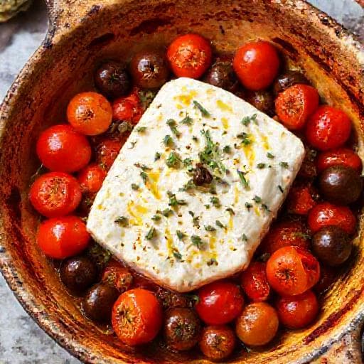 Запечена фета з помідорами та оливками