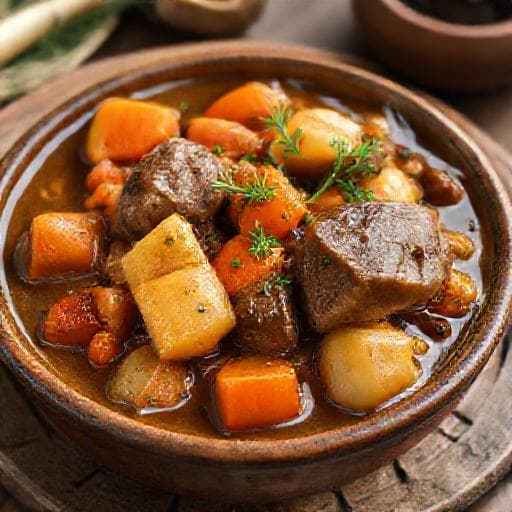 Класична тушкована телятина з овочами