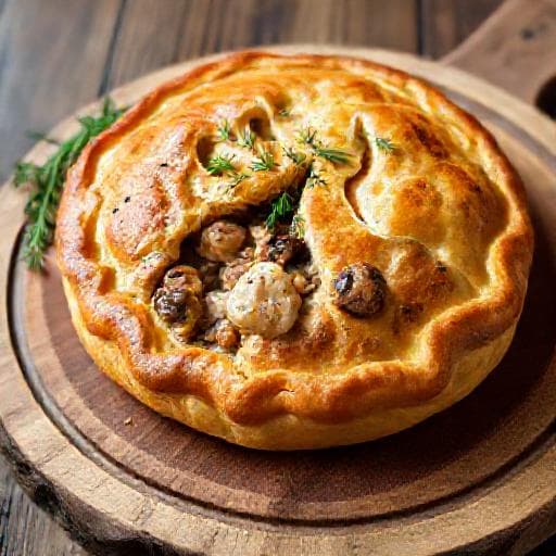 Класичний Курник із куркою та грибами