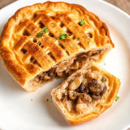 Швидкий Курник із куркою та грибами (на готовому тісті)