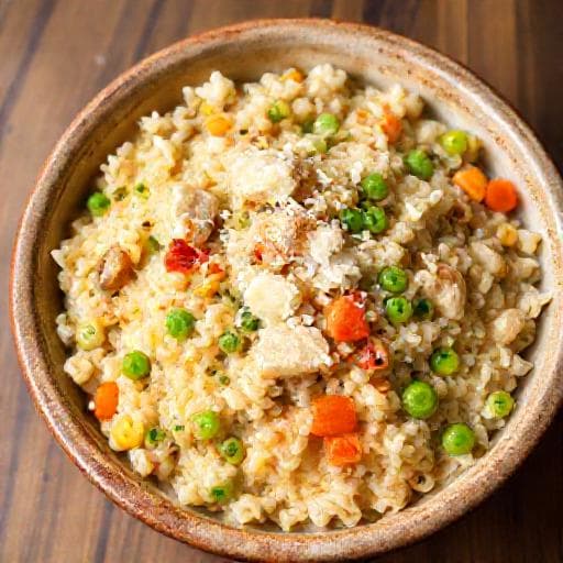Швидке ризото з куркою та овочами