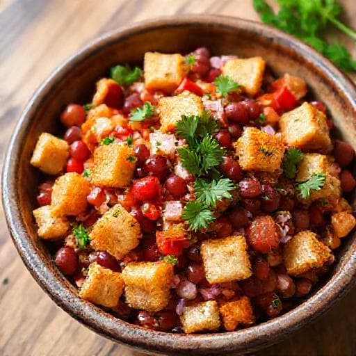 Класичний салат із квасолею та сухариками