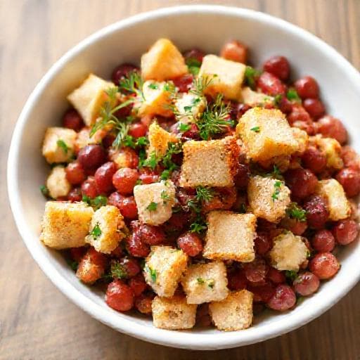 Швидкий салат із квасолею та часниковими сухариками
