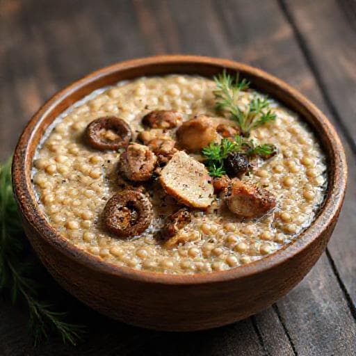 Куліш козацький з грибами та копченостями