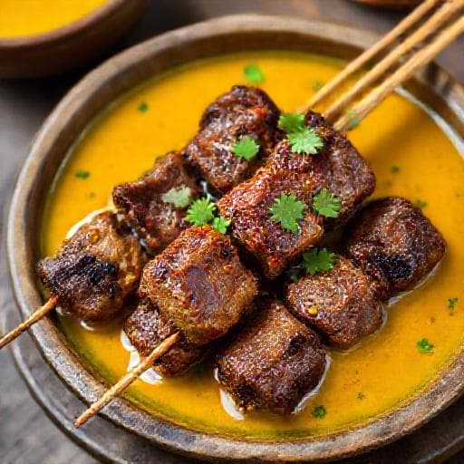 Sate Matang Aceh dengan Kuah Kari