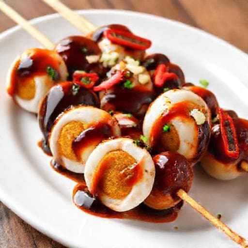 Sate Telur Puyuh Bumbu Kecap Pedas