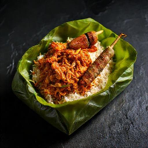 Nasi Jinggo Bali dengan Sate Lilit
