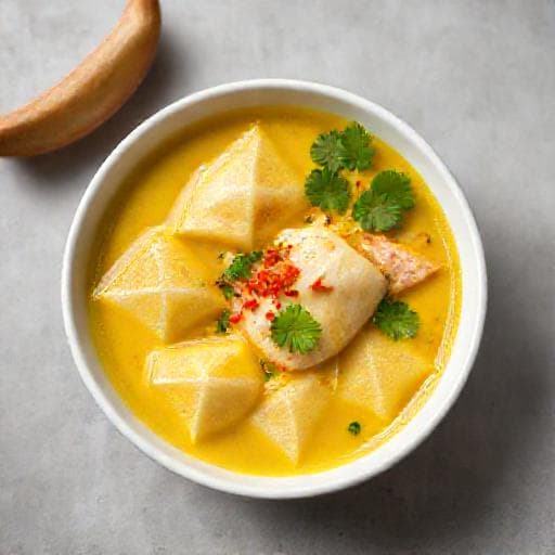 Ketupat Kandangan Kuah Kuning Ikan Patin