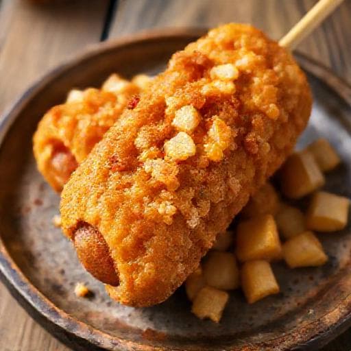 Hot Dog Goreng Korea dengan Kentang