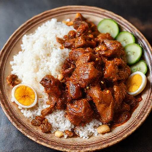 Nasi Lemak Rendang Ayam