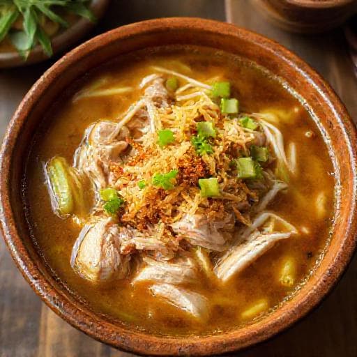 Soto Kwali Boyolali dengan Ayam Kampung dan Koya