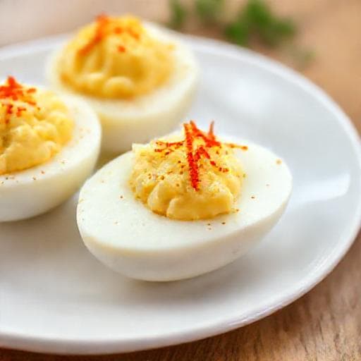 Быстрые фаршированные яйца с сыром