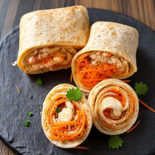 Рулет из лаваша с крабовыми палочками и корейской морковью