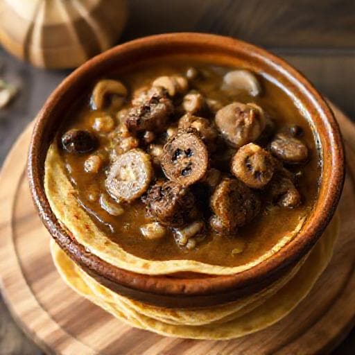 Мачанка с Грибами и Блинами (Постный вариант)