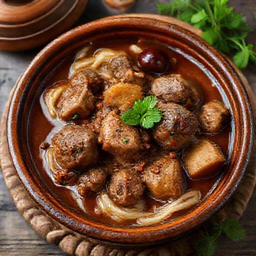Замэ с бараниной и алычой