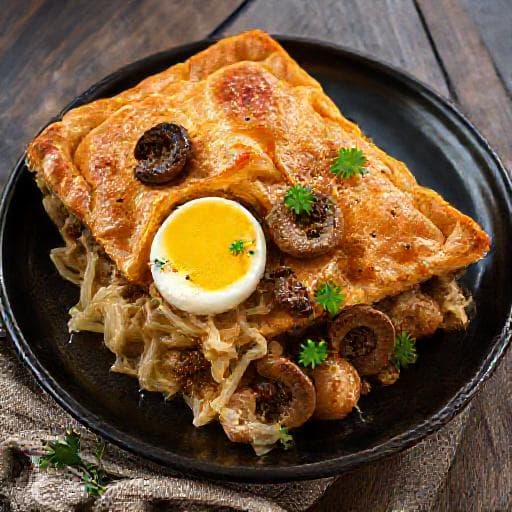 Кулебяка с капустой и грибами (региональный вариант)