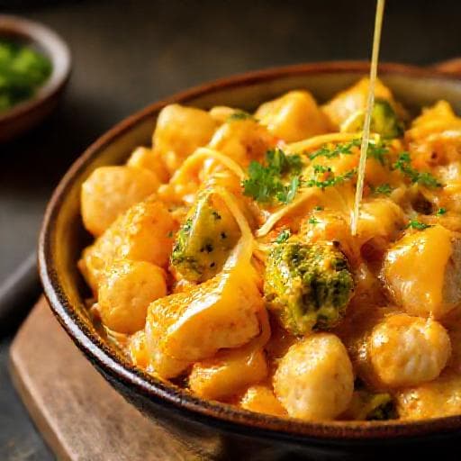Токпокки с сыром и овощами