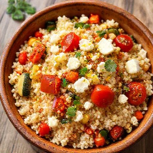 Быстрый кускус с овощами и фетой