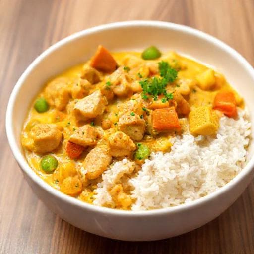 Быстрое куриное карри с овощами