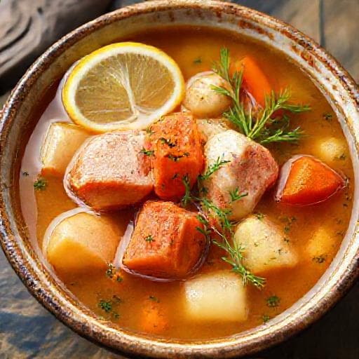 Классическая уха из красной рыбы