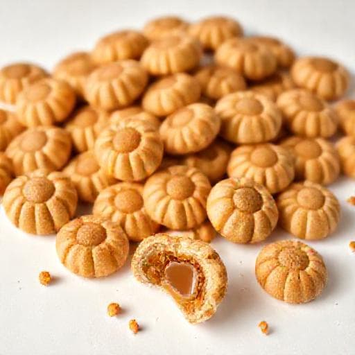 Быстрые Печенья «Орешки» с варёной сгущёнкой (на скорую руку)