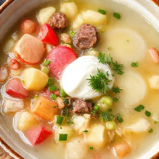 Окрошка на Кефире с Квашеной Капустой (Региональный вариант)