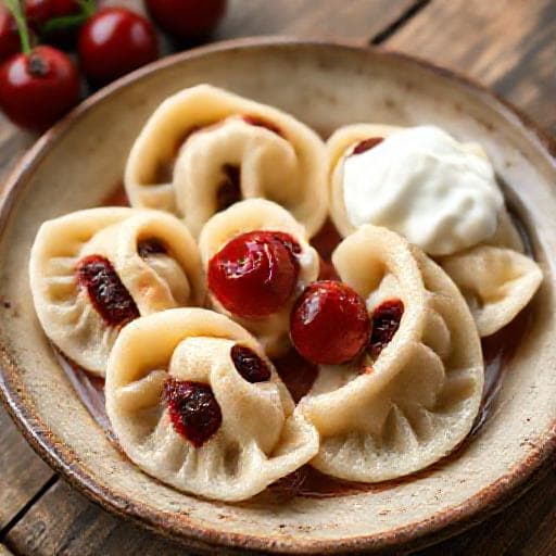 Классические вареники с вишней