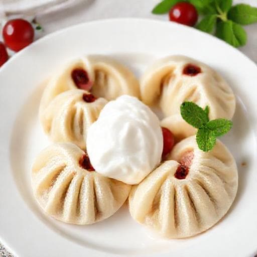 Вареники с вишней и мятой