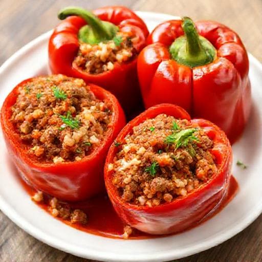 Классические фаршированные перцы с мясом и рисом
