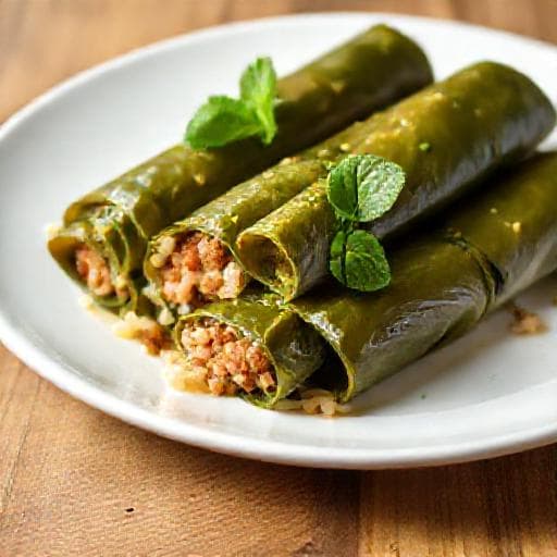 Быстрая долма в кабачковых листьях