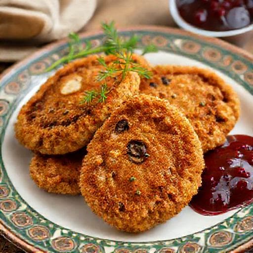 Пожарские котлеты с грибами (Региональный вариант)