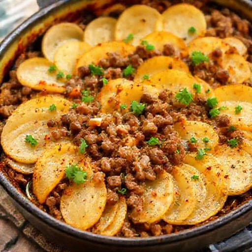 Ленивая картофельная запеканка с фаршем