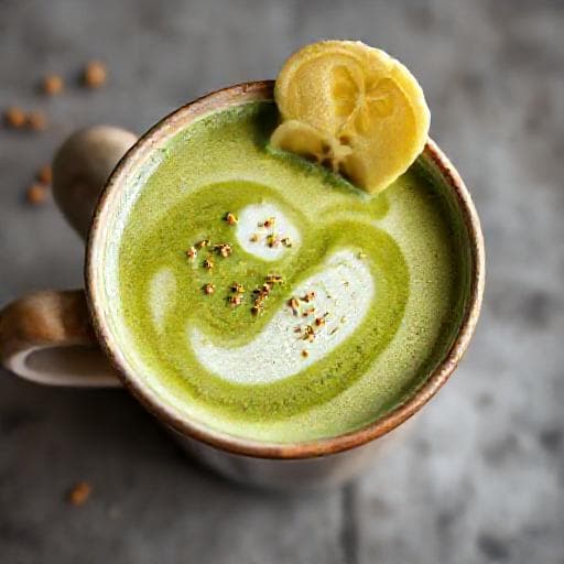Spiced Banana Pudding Matcha Latte with Cardamom