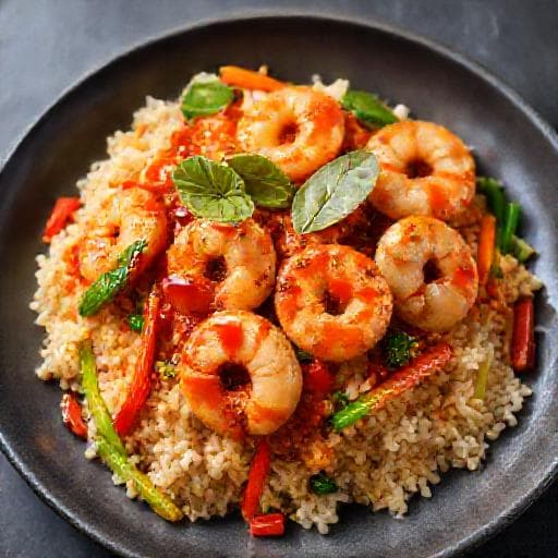 Spicy Sriracha Shrimp Fried Rice