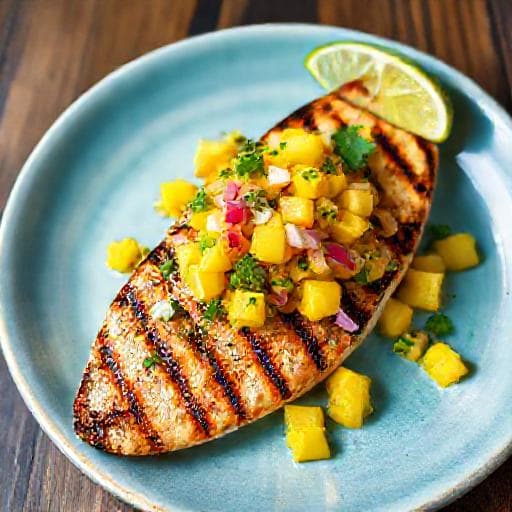 Spicy Grilled Swordfish with Mango Salsa