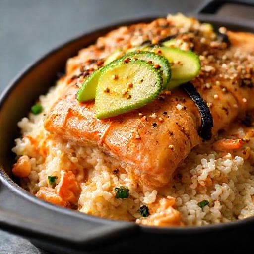 Spicy Salmon Sushi Bake