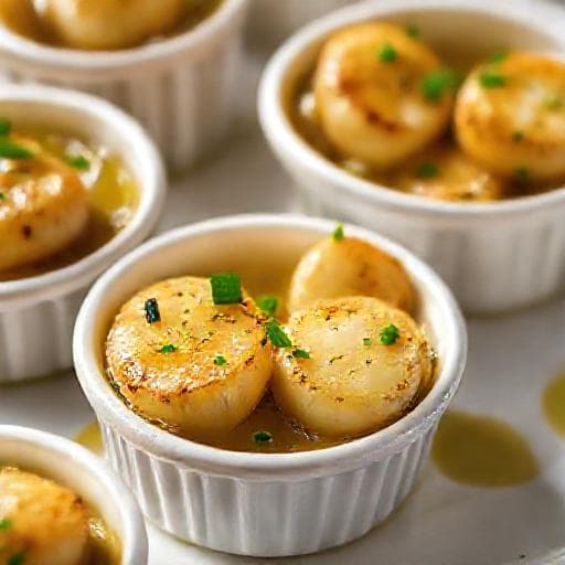 Quick Garlic Butter Baked Scallops