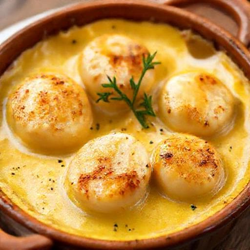Scallops au Gratin with Gruyère
